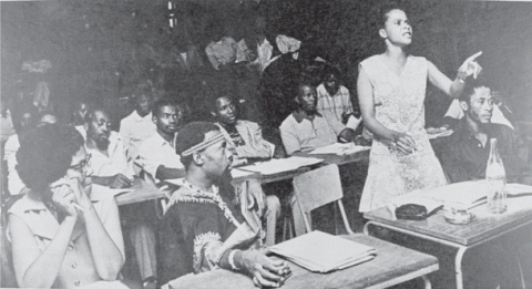 A young Mamphela Ramphele addressing the community