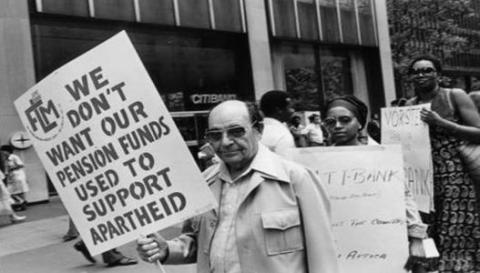 The Committee to Oppose Bank Loans to South Africa encouraged activists to oppose U.S. banks lending to South Africa - 1977