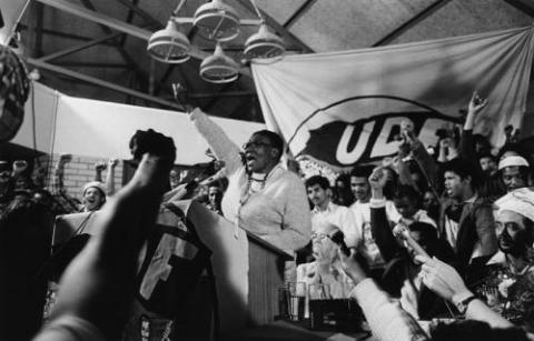 Frances Baard at UDF launch, Cape Town, 1983