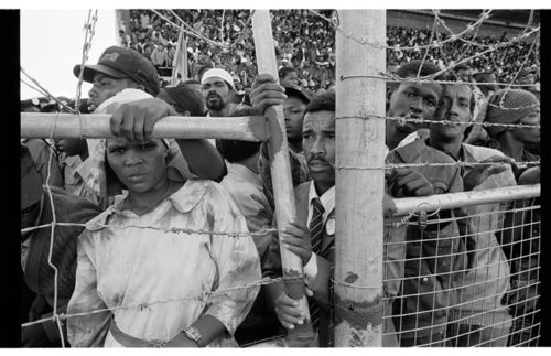 African National Congress (ANC) supporters at an ANC election campaign rally (1994)