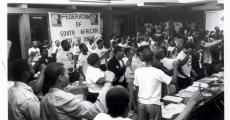 Circa 1980s: Shop stewards at a Fosatu congress. (Photograph courtesy of Wits Historical Papers)