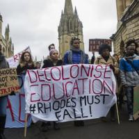 Student protest at Oriel College. Photograph: David Hartley/Rex/Shutterstock