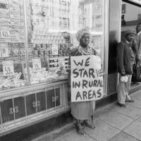 A woman highlighting poverty in rural areas.